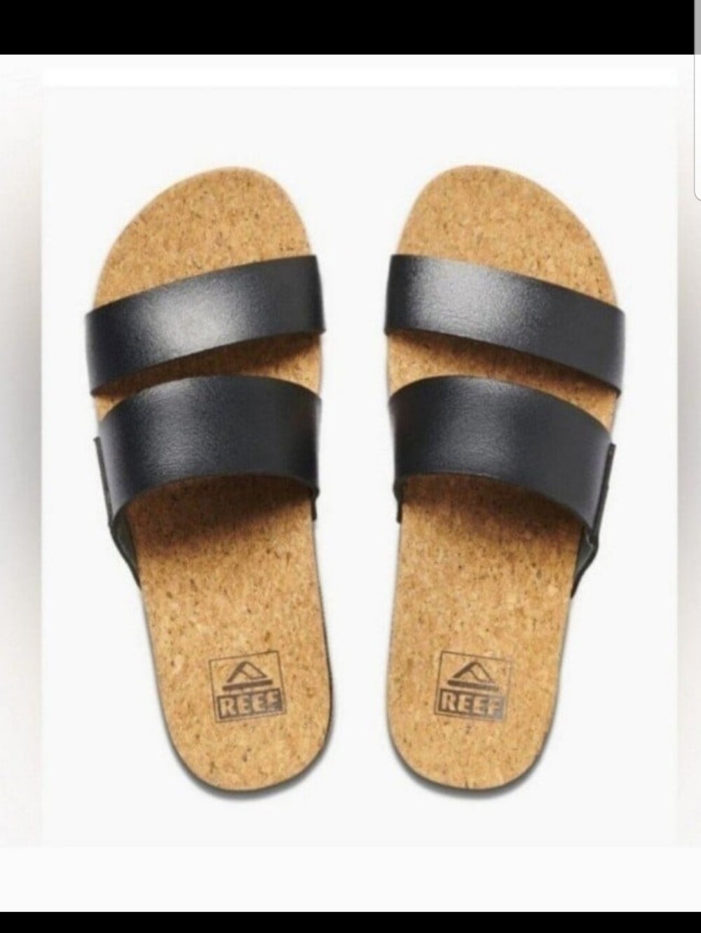 NEW! Reef Women's Black Cork Platform Slide Sandals sz 8 PRICE FIRM - Picture 4 of 6